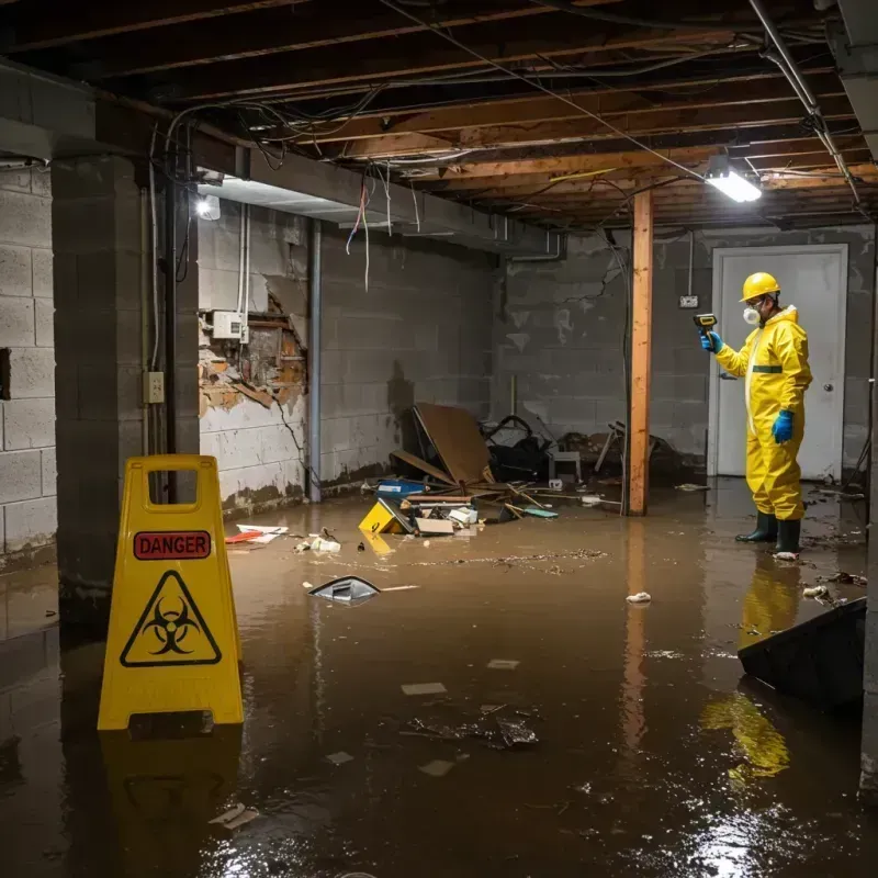 Flooded Basement Electrical Hazard in Greenfield, IA Property